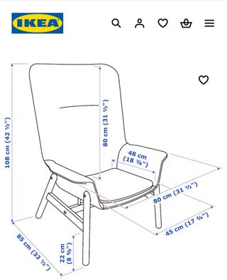 Sillon individual respaldo alto gris Vedbo Ikea