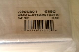 Pack BARBOUR Gorro y Bufanda Negro
