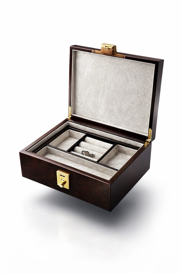 Joyero de piel con compartimentos