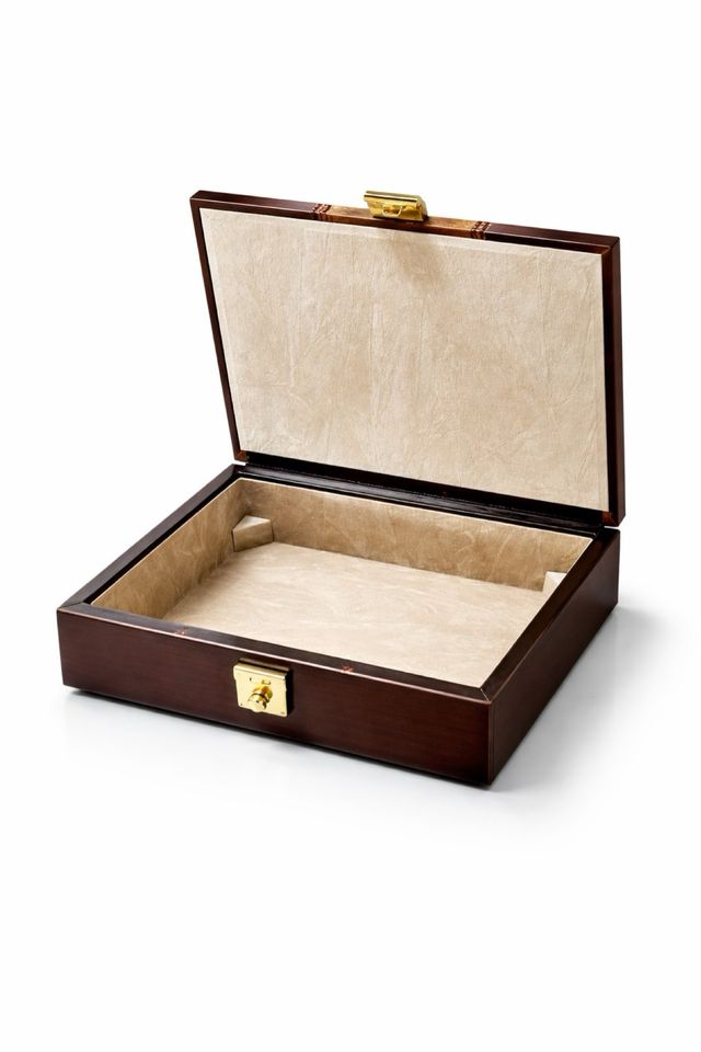 Joyero de piel con compartimentos