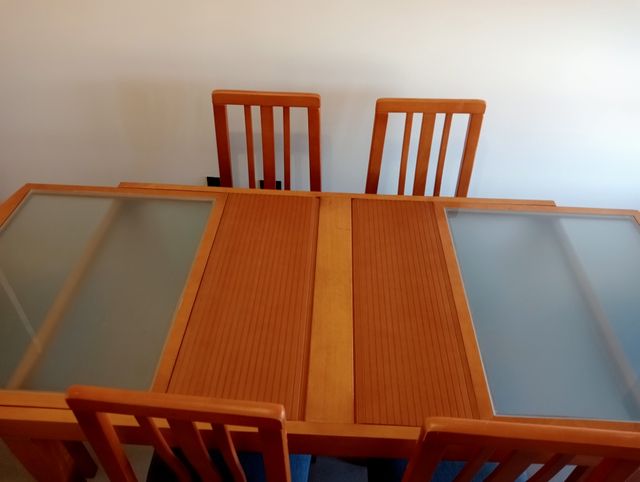 Mesa extensible salón con 6 sillas