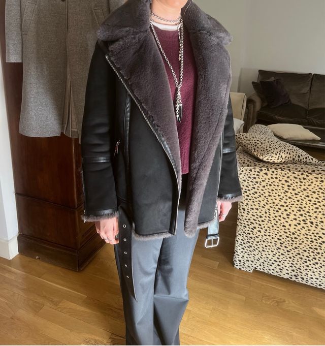 Bicker Zara simil piel negro forrado simil