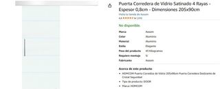 PUERTA CORREDERA DE VIDRIO SATINADO 4 RAYAS