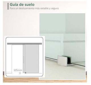 PUERTA CORREDERA DE VIDRIO SATINADO 4 RAYAS
