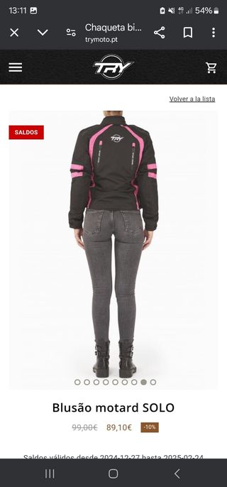 Chaqueta de moto chica