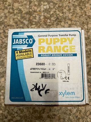 Jabsco bomba de impulsor flexible 23680 4103 24V
