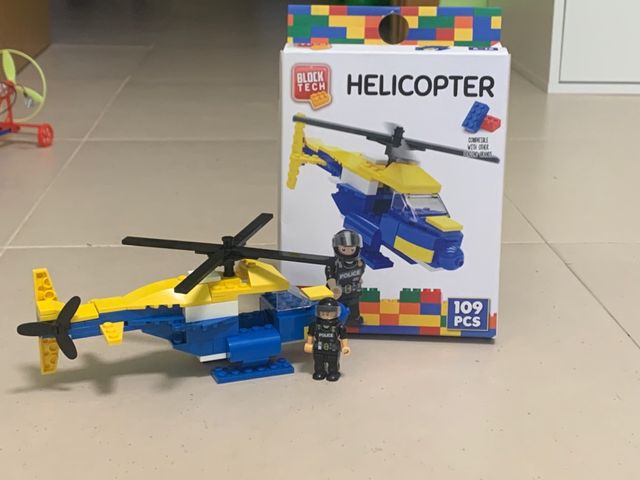 Helicoptero policia compatible con lego