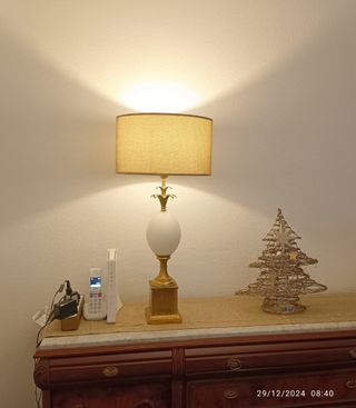 Lampara de mesa estilo huevo de avestruz