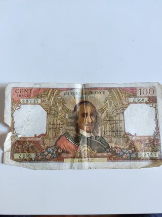 Billete antiguo 100 francos Francia 1971