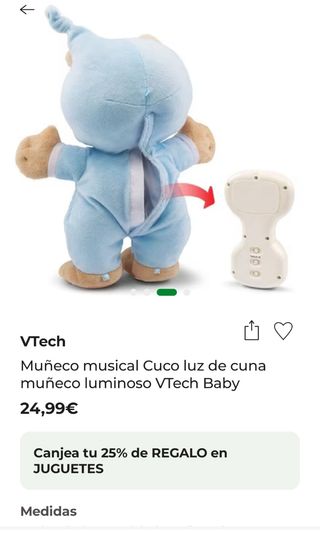 Muñeco musical cuco luz de cuna