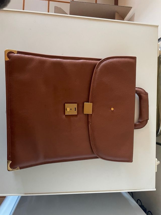 Borsa da lavoro in vera pelle vintage