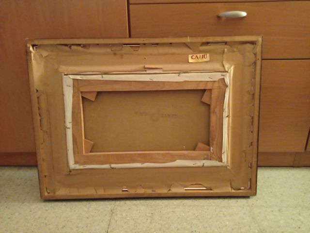 Cuadro oleo paisaje firmado J. Miró