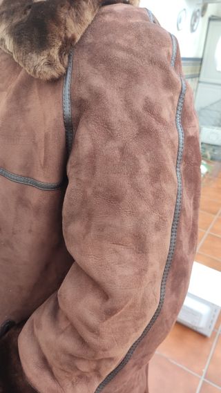 Abrigo reversible de piel