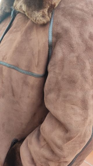 Abrigo reversible de piel