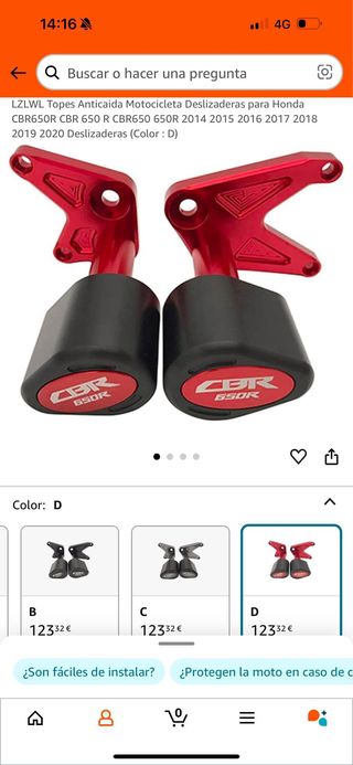 Topes anticaida cbr650r