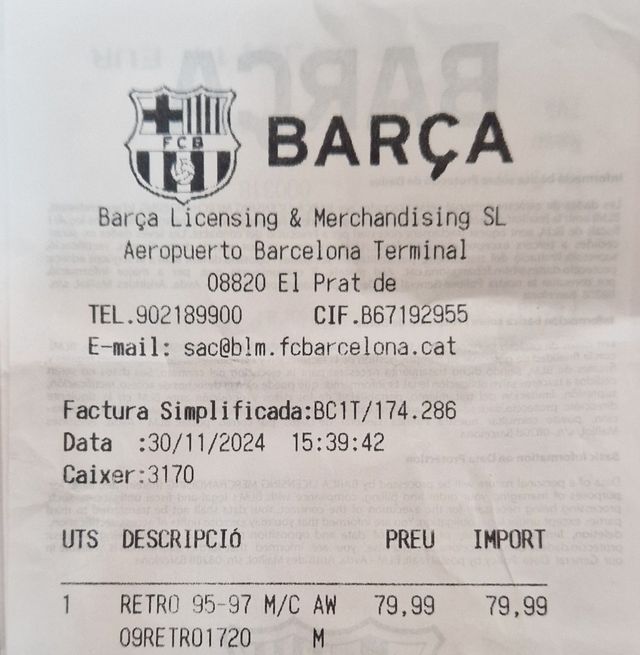 Camiseta Barça original Retro