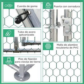 Gallinero para Exterior Grande 2,8x5,7x2 m Jaula