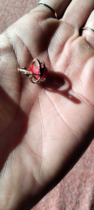 Pendientes chapados en oro de coral rojo.