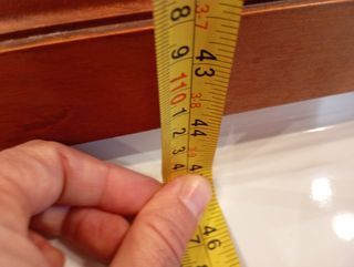 Mueble baño madera rustico.