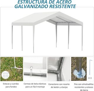 Carpa Garaje para Coche 4x4 m Cochera Portátil