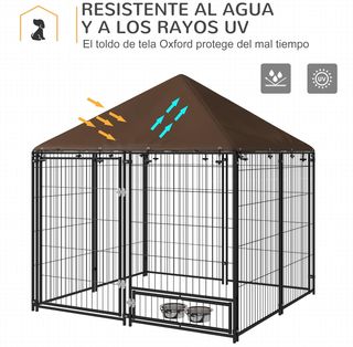 Perrera con Toldo Parque para Perros Metálica
