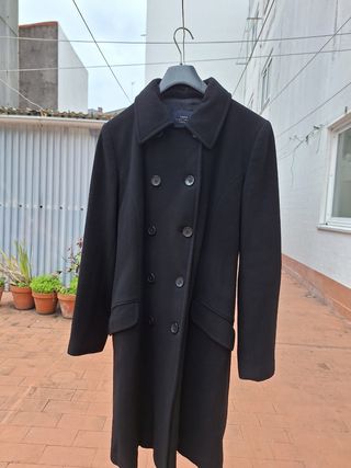 Abrigo mujer negro largo 1 metro talla M