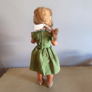 Muñeca antigua cayetana de cartón piedra ojos