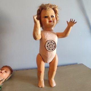 Muñeca antigua cayetana de cartón piedra ojos