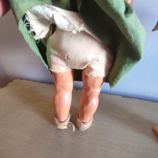 Muñeca antigua cayetana de cartón piedra ojos