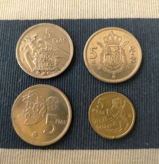 Monedas 5 pesetas distintas épocas 