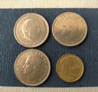 Monedas 5 pesetas distintas épocas 