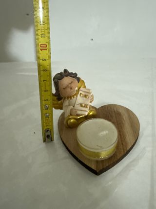Angelo statua con candela vintage forma di cuore 
