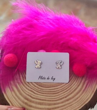 ÚLTIMO PAR! Pendientes Stitch plata 
