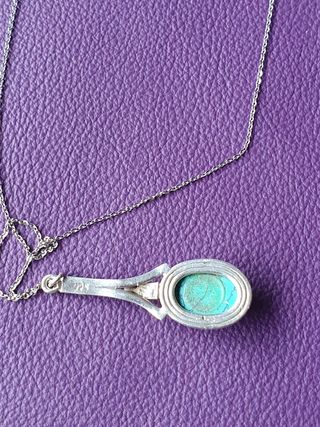 Antiguo Conjunto de plata colgante con turquesa má