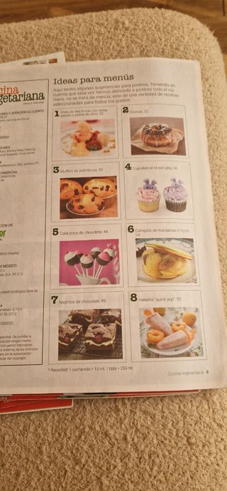 Lote de revistas de cocina vegetariana