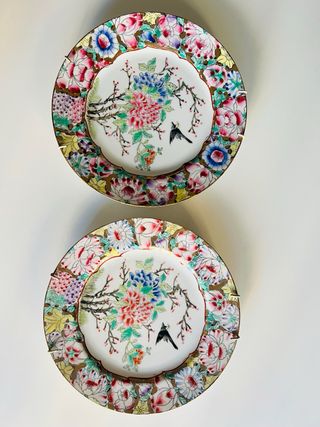 PLATOS DECORATIVOS CHINOS DISEÑO FLORAL