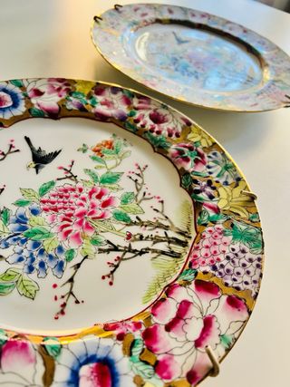 PLATOS DECORATIVOS CHINOS DISEÑO FLORAL