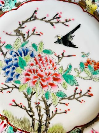 PLATOS DECORATIVOS CHINOS DISEÑO FLORAL