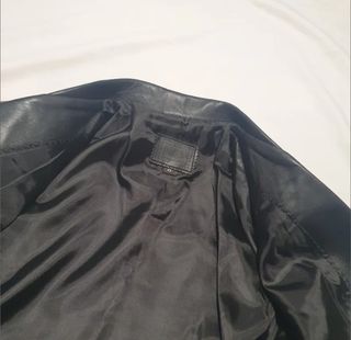 Chaqueta de cuero unisex negra