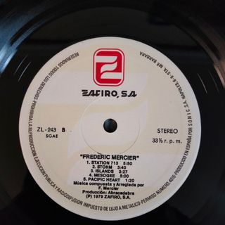 LP 1979 ELECTRO pionero Frederic Mercier. Pacific