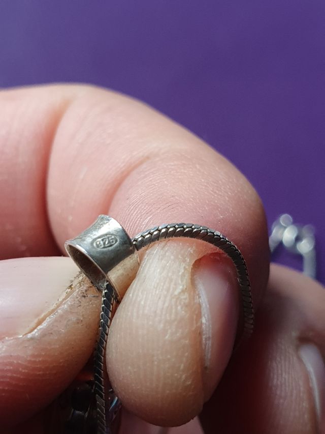 Antiguo colgante de plata caballito mar mas cadena