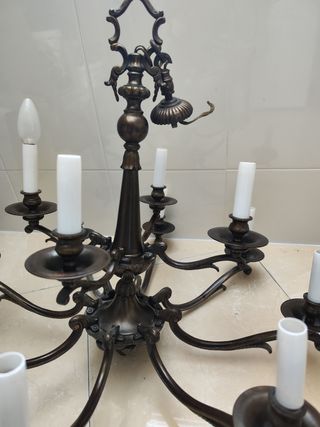 Lampara de araña de bronce