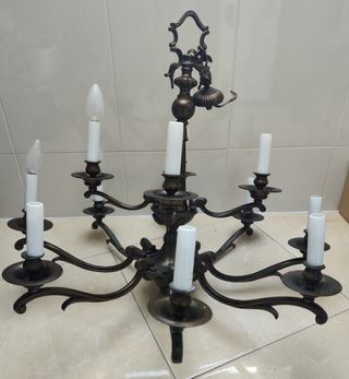 Lampara de araña de bronce