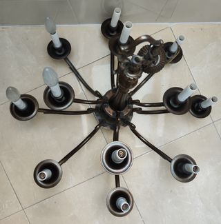 Lampara de araña de bronce