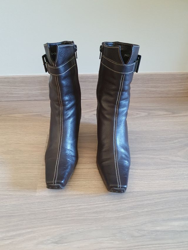 Botines de mujer de piel color marrón, T 36