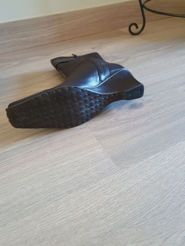 Botines de mujer de piel color marrón, T 36