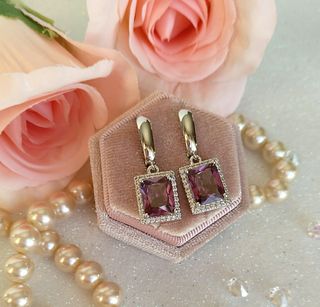 Pendientes plata 925 y amatistas 