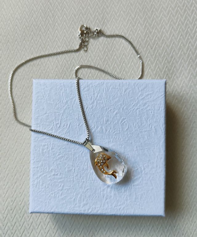 Catenina argentata e cristallo