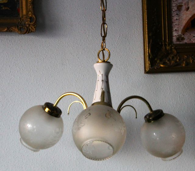 Lampara de techo con 3 plafones , vintage