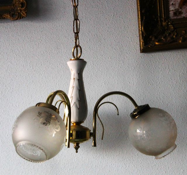 Lampara de techo con 3 plafones , vintage